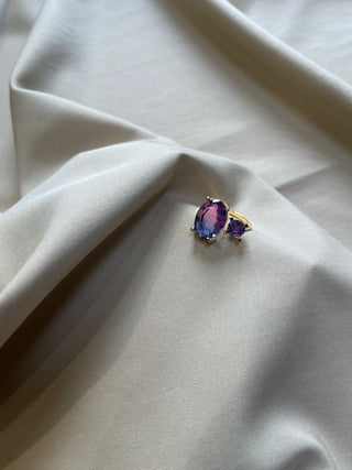 A Y R A ring in two-tone purple