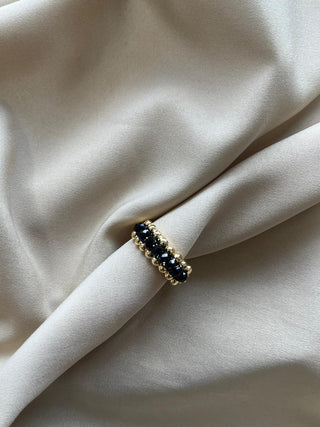 Black beaded ring