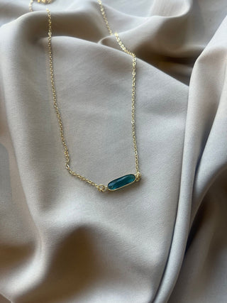 Aqua zircon necklace