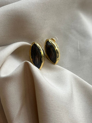 Zirconia black and brown earrings