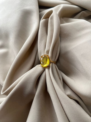 Yellow Zircon Ring