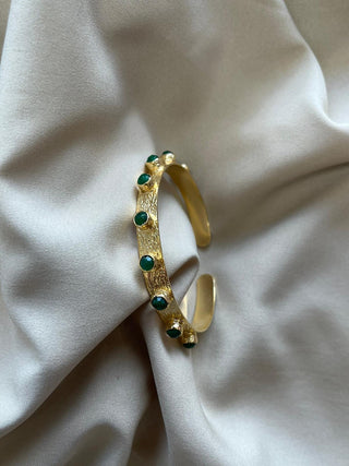 Cleopatra green 18K gold plated bangle