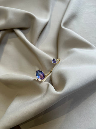 A Y R A cuff bangle in two-tone purple