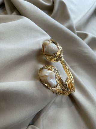 Heba cream statement bangle