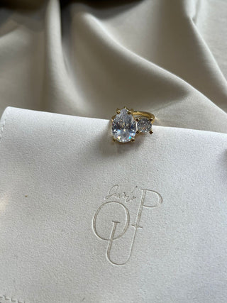 A Y R A ring in clear stone