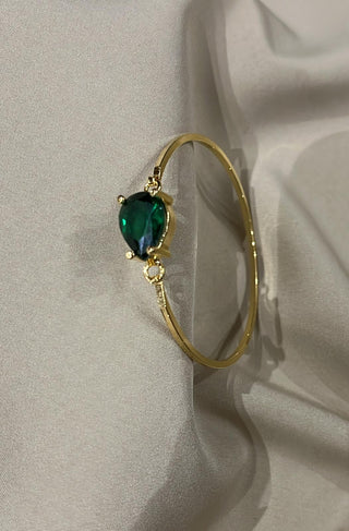 A Y R A emerald green clasp bangle