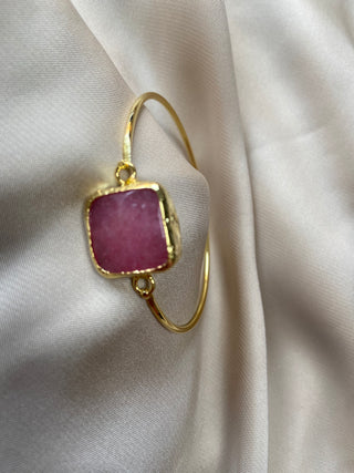 Pink Square Clasp Bangle