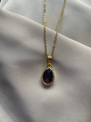 Purple Pendant Dainty Chain Necklace