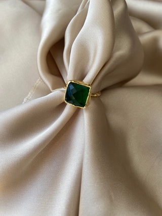 Small Green Square Ring