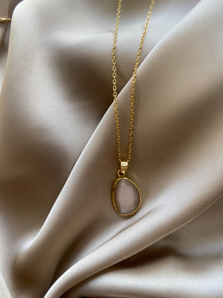 Taupe Pendant Dainty Chain Necklace